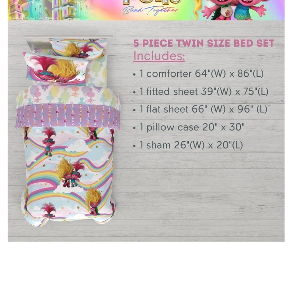 Trolls band together comforter set